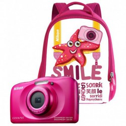 Nikon Coolpix S33 kamera + reppu (pinkki)