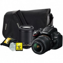 Nikon D5100 jarjestelmakamera  18-55mm ja 55-200mm